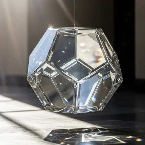 Clear Crystal Glass Dodecahedron | Ethereal Glow Visualized