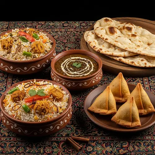 Authentic Indian Cuisine: Biryani, Dal Makhani, Samosas, Naan
