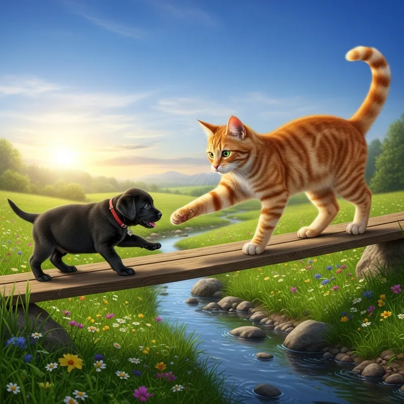 Heart-Warming Cat Rescues Distressed Puppy | Brave Friendship Story