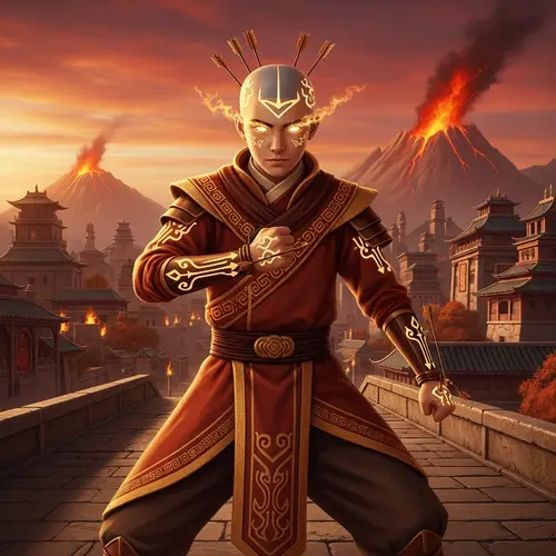 Avatar Aang in Fire Nation Costume | Ready for Battle