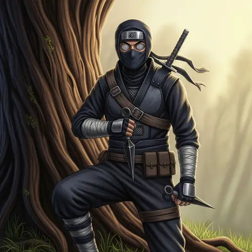 Mysterious Ninja with Whirlpool Eyes | Unique Design