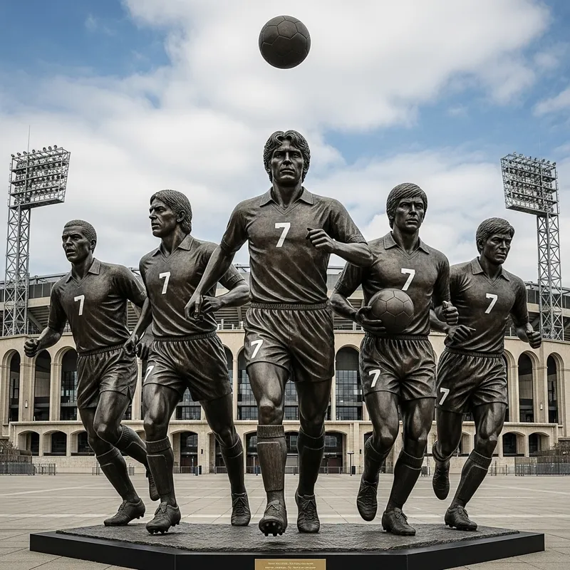 Iconic Manchester United Legends Statue at Stadium Iconic Manchester United Legends Statue at Stadium