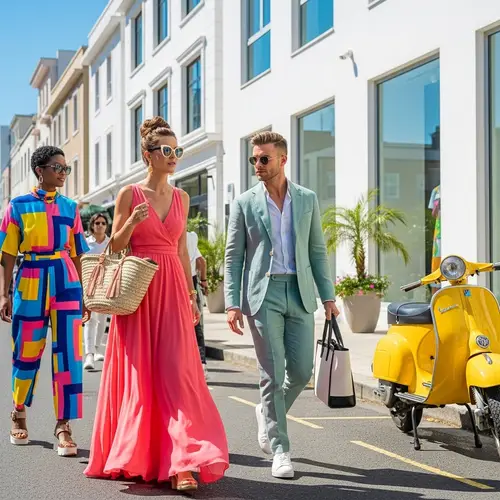 Vibrant and Chic Aesthetic Fashion Scene