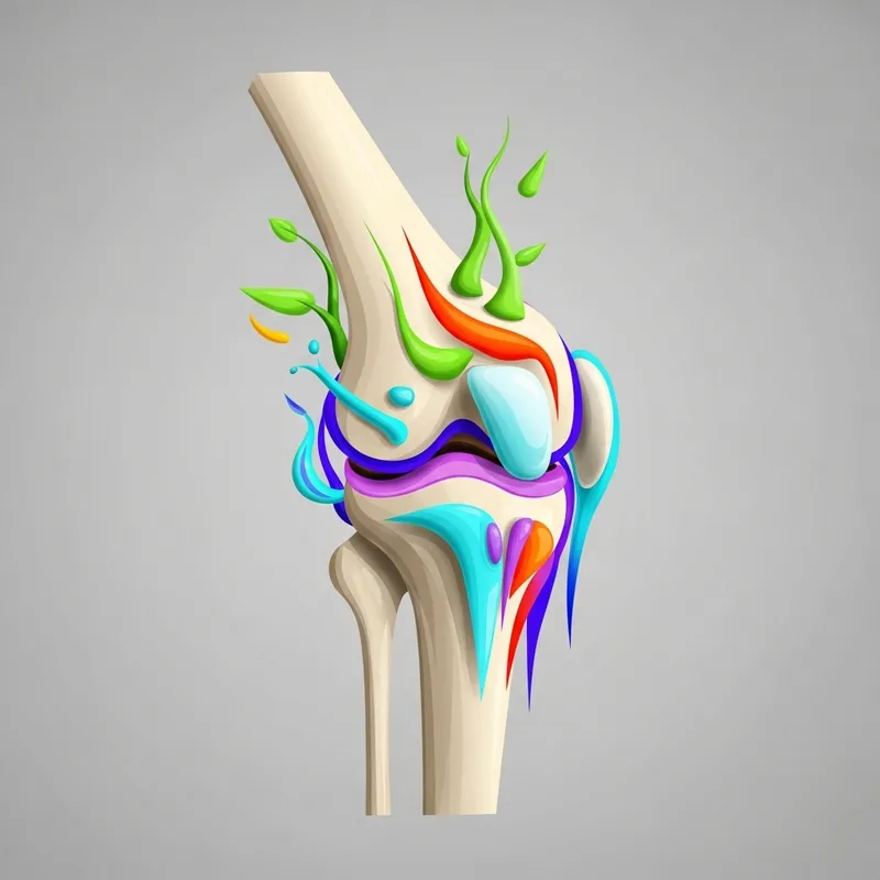 Abstract Knee Joint Art - Intricate Growth & Flexibility