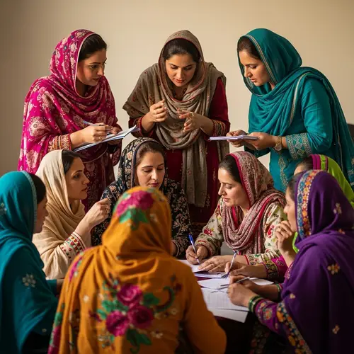 Pakistani Women Engaged in Capacity-Building Training Session