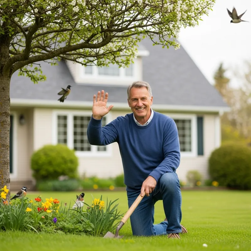 Friendly Neighbor Tending Garden Friendly Neighbor Tending Garden