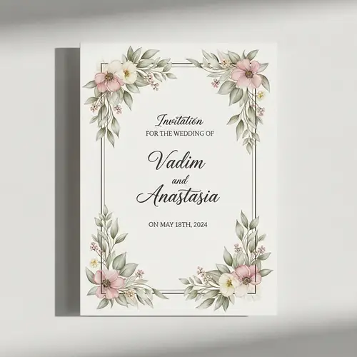 Elegant Wedding Invitation for Vadim & Anastasia | May 18, 2024