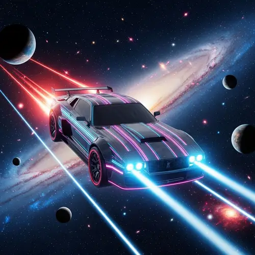 Futuristic Flying Car Through Space | Gravity-Defying Interstellar Journey