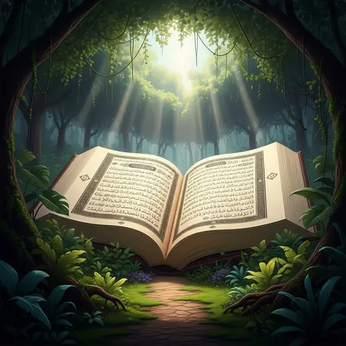 Shining Quran in Jungle - Majestic Islamic Symbol
