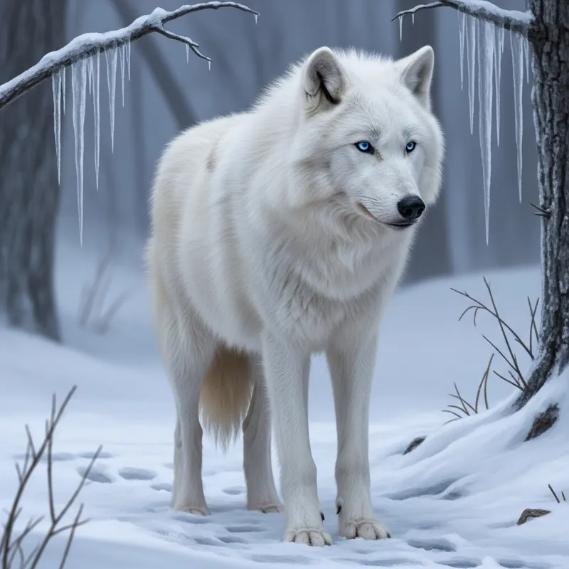 Majestic White Wolf Image