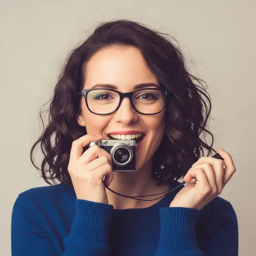 Playful and Radiant Woman in Vintage Style Photography