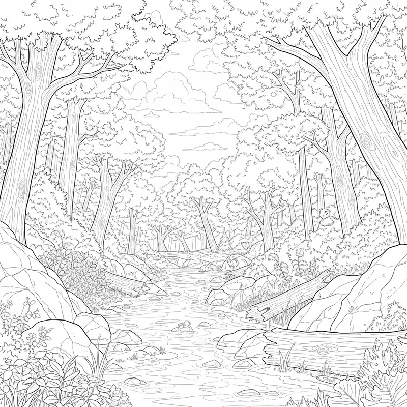 Detailed Woodland Environment Concept Art