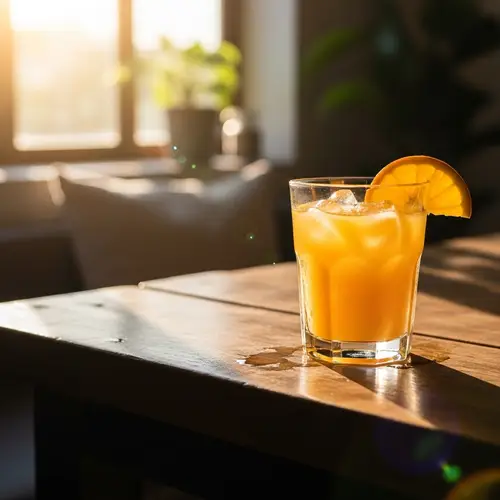 Table with Juice Glass | Fresh Drink Presentation