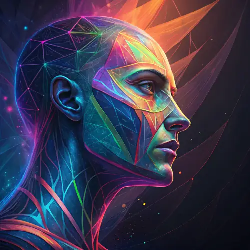 Futuristic Cyberpunk Humodel Face Art - Digital Painting