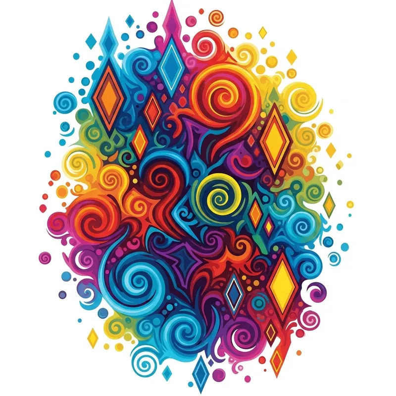 Colorful Abstraction: Captivating Dreamscape of Colors and Shapes