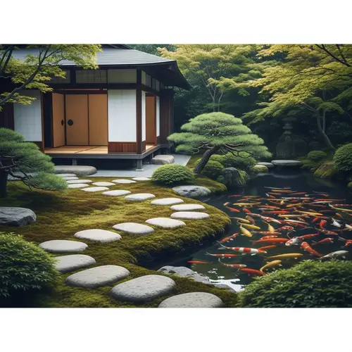 Zen Japanese Tea House in Serene Garden | Minimalist Scene
