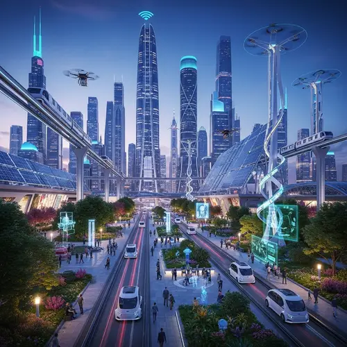 Futuristic Cityscape: Advanced Technology & Urban Harmony