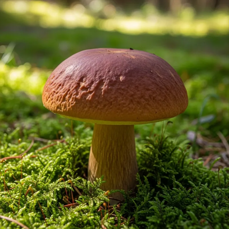 Plump Mushroom in Enchanting Forest Scene