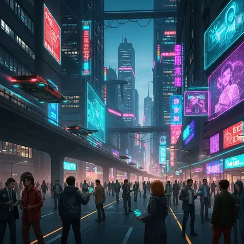 Futuristic Cyberpunk Cityscape | Urban Tech Haven