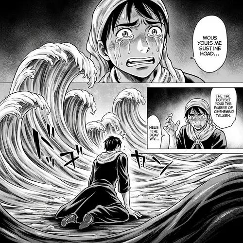 Fictitious Cartoon Character in Emotional Distress | Traditional Manga Style