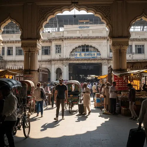 Hyderabad Railway Station | Vibrant Indian Architecture & Diverse Crowd