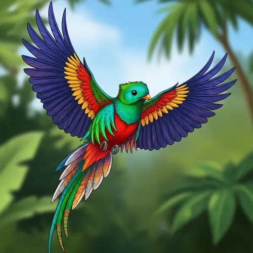 Vibrant and Colorful Bird in Flight – Beautiful Feathers Display