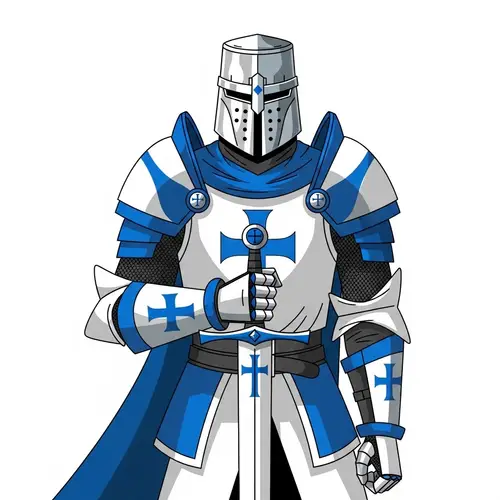 Bold Crusader Soldier Vector Art - Digital Fantasy