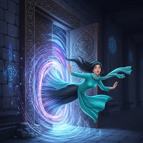 Magical Door Pulling Young Vietnamese Woman Named Linh Lan