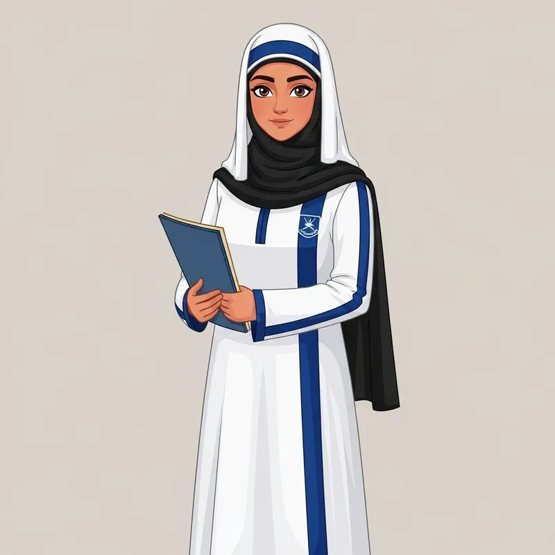 Omani Female Student in School Uniform