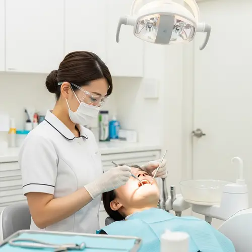 Japanese Dental Hygienist: Expert Oral Check-up in Modern Clinic