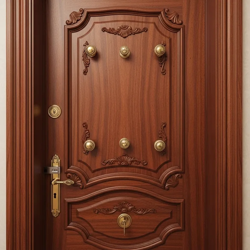Classic Mahogany Interior Door - Vintage Design