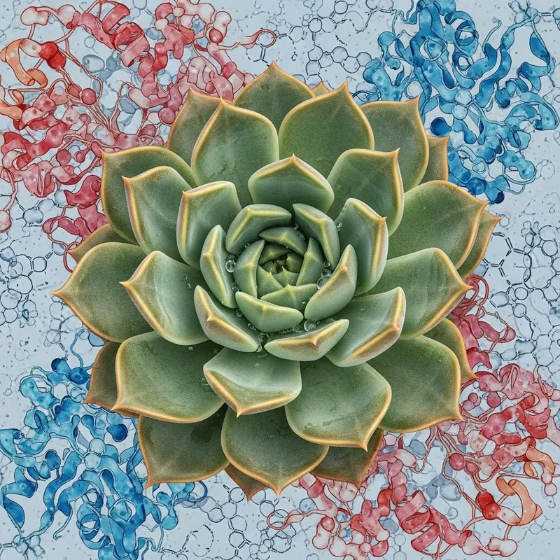 Microscopic Protein Structure of a Succulent Plant