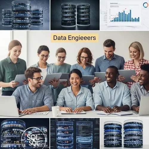 Diverse Data Engineers Collaborating on Data Analysis and Pipelines