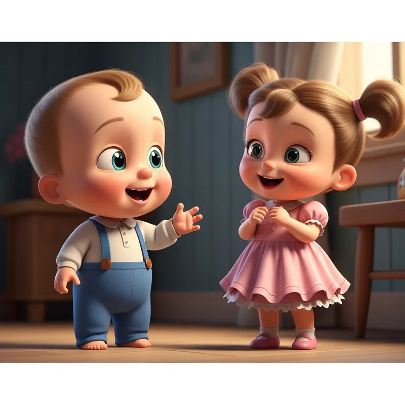 Adorable Pixar Baby Having a Conversation with Girlfriend