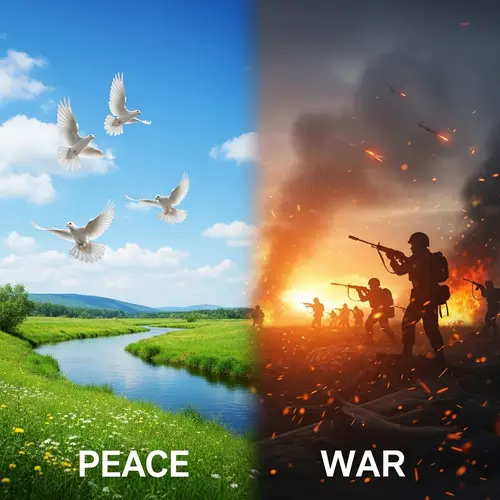 Peace and War - Contrasting Realistic Composition