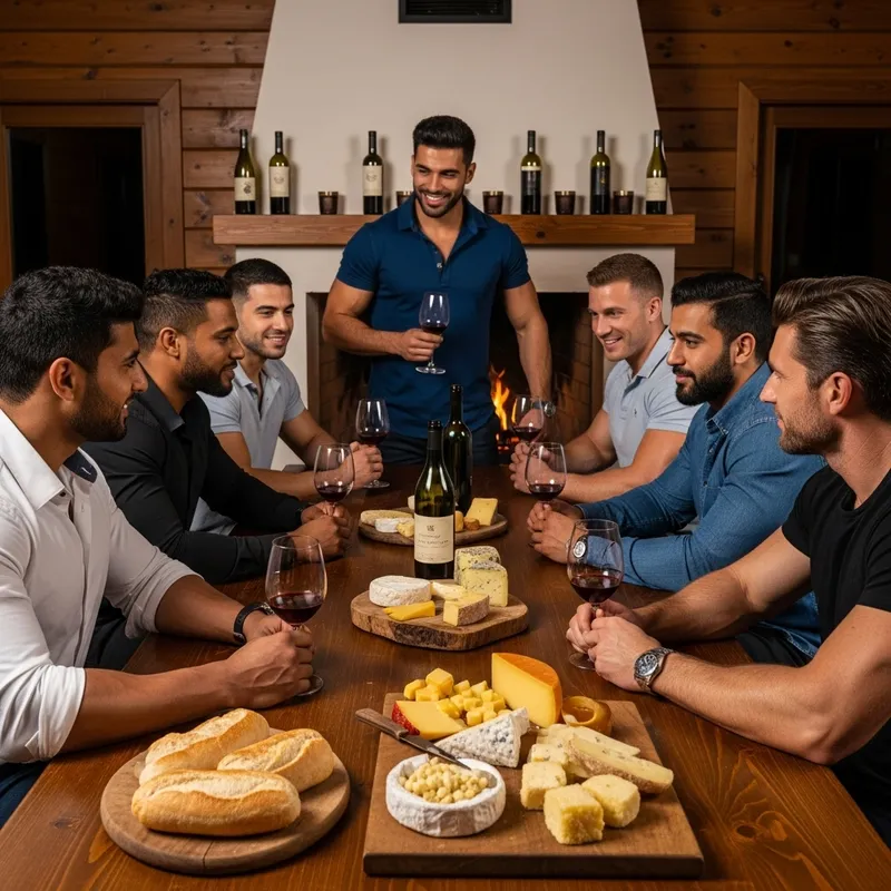 Intimate Wine Tasting Session with Diverse Muscular Men