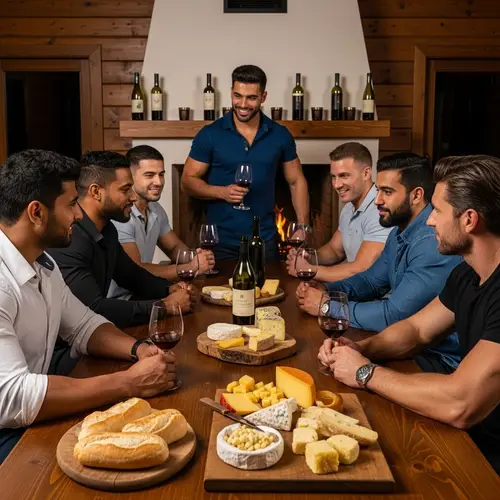Intimate Wine Tasting with Muscular Men | Clubhouse Gathering