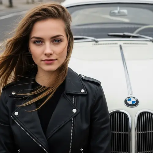 Classic BMW Car & Young Woman | Nostalgic Northern European Scene
