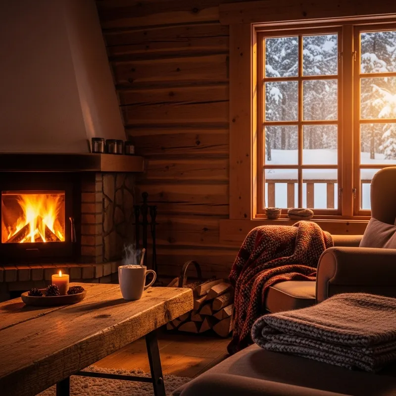 Warm Log Cabin Retreat | Cozy Winter Atmosphere