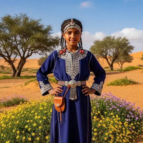 Wise and Brave Amazigh Girl in Stunning North African Landscape