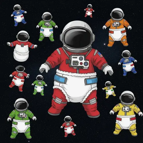 Colorful Space Suits with Designed Diapers for Interstellar Fashion