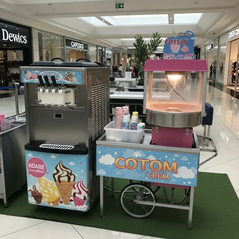 Sweet Cotton Candy & Ice Cream Machine at Shopping Center