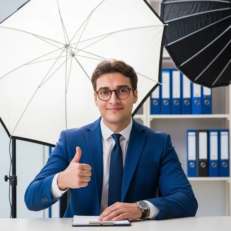Professional Office Setting Studio Portrait of Confident Caucasian Male