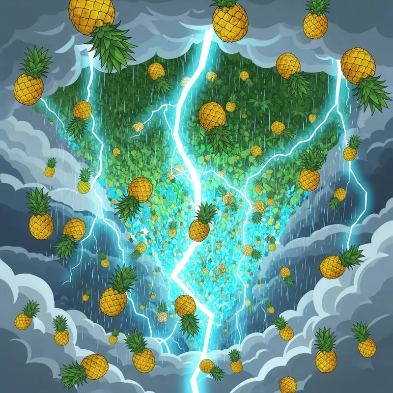 Pineapple Thunderstorm: Colorful Cartoon Fantasy