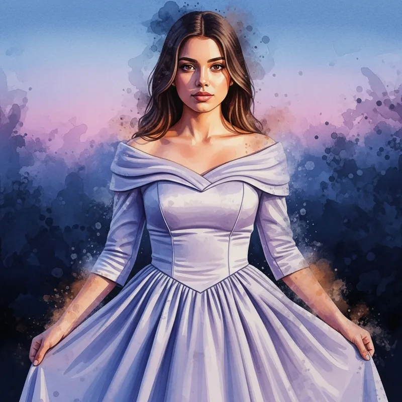 Enchanting Watercolor Portrait of a Serene Hispanic Woman Enchanting Watercolor Portrait of a Serene Hispanic Woman