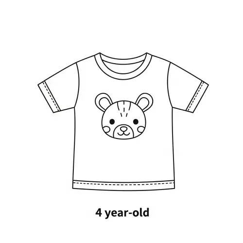 Adorable T-shirt Coloring Page for 4-Year-Olds