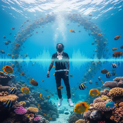 Surreal Underwater Scene with African American Rapper | Unique Style