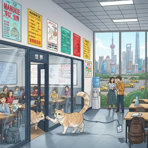 Fluffy Cat Explores Shanghai Foreign Language School