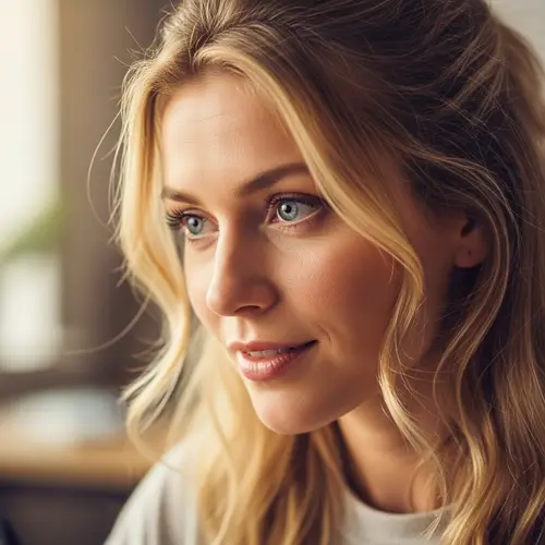 Scandinavian Woman Immersed in Work: Focus and Positivity