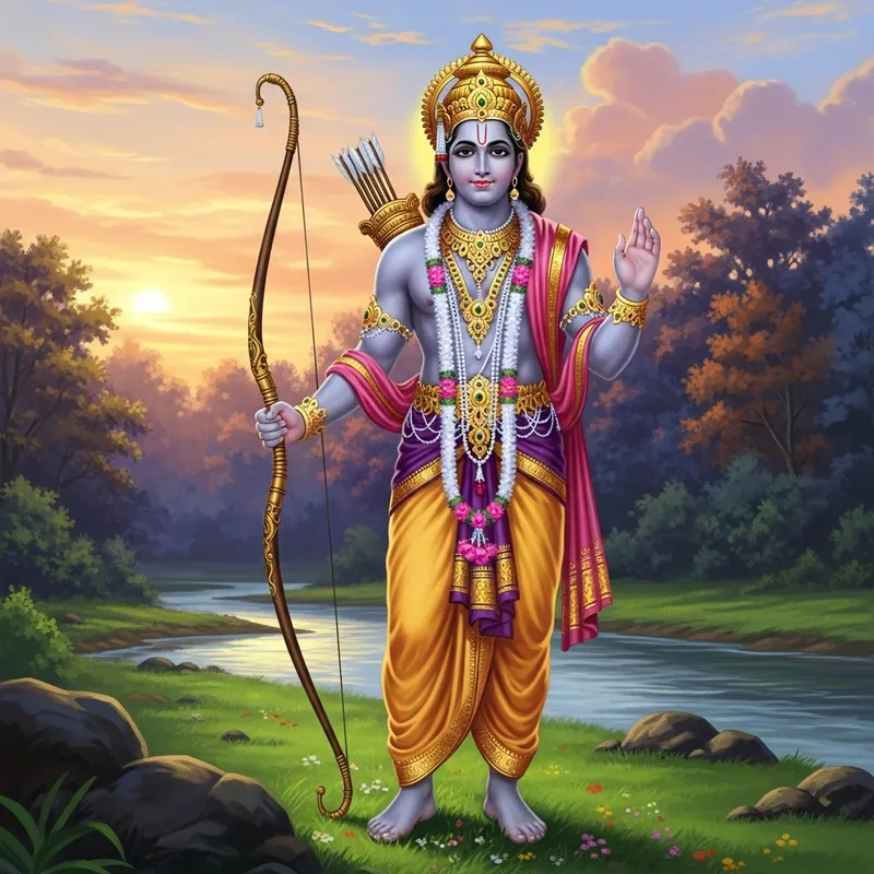 Shree Ram - Mythical Figure in Traditional Attire